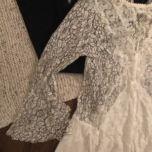 NEW black and white lace shirt